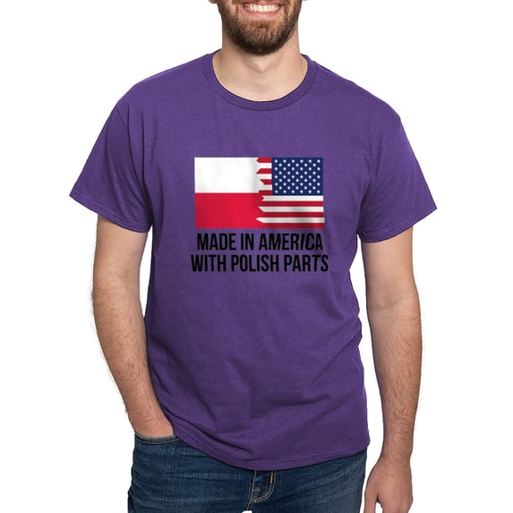 CafePress - Made In America With Polish Parts T Shirt - Men's Classic Graphic Cotton T-Shirt