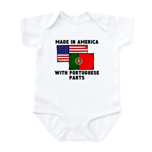 CafePress - Made In America With Portuguese Parts Body Suit - Baby Light Bodysuit, Size Newborn - 24 Months