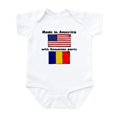 thumbnail image 1 of CafePress - Made In America With Romanian Parts Body Suit - Baby Light Bodysuit, Size Newborn - 24 Months, 1 of 4