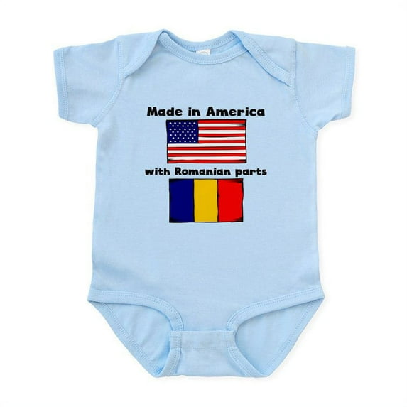 CafePress - Made In America With Romanian Parts Body Suit - Baby Light Bodysuit, Size Newborn - 24 Months