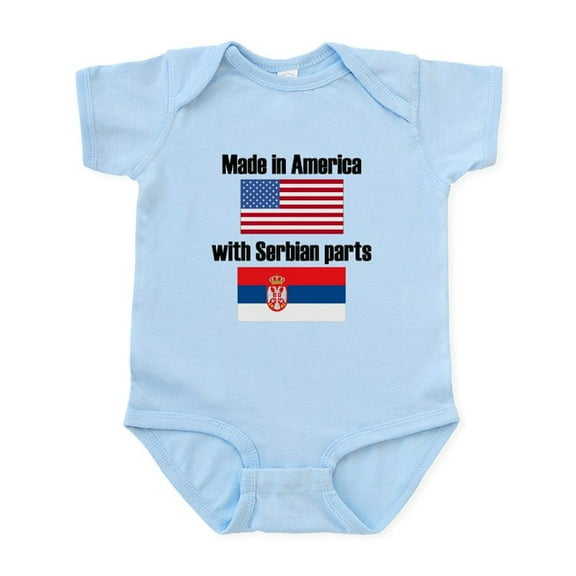 CafePress - Made In America With Serbian Parts Body Suit - Baby Light Bodysuit, Size Newborn - 24 Months