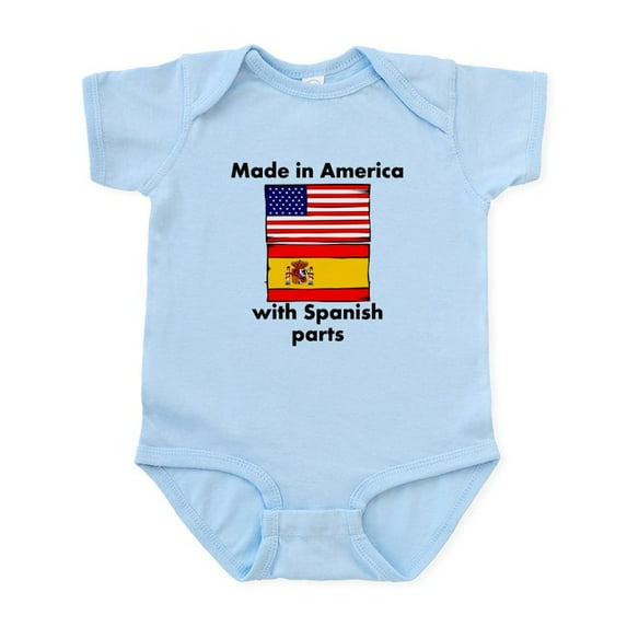 CafePress - Made In America With Spanish Parts Body Suit - Baby Light Bodysuit, Size Newborn - 24 Months
