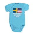 thumbnail image 1 of CafePress - Made In America With Swedish Parts - Cute Infant Bodysuit Baby Romper, 1 of 1