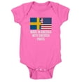 thumbnail image 1 of CafePress - Made In America With Swedish Parts - Cute Infant Bodysuit Baby Romper, 1 of 1