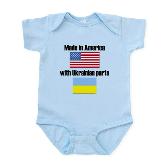 CafePress - Made In America With Ukrainian Parts Body Suit - Baby Light Bodysuit, Size Newborn - 24 Months