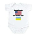 thumbnail image 1 of CafePress - Made In America With Ukrainian Parts Body Suit - Baby Light Bodysuit, Size Newborn - 24 Months, 1 of 4