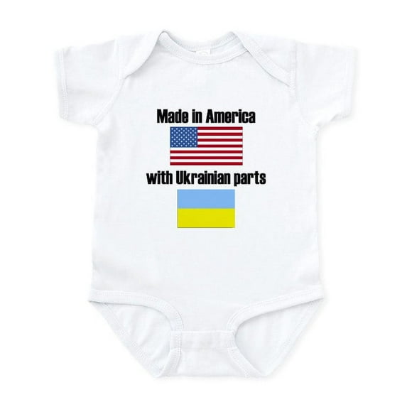 CafePress - Made In America With Ukrainian Parts Body Suit - Baby Light Bodysuit, Size Newborn - 24 Months