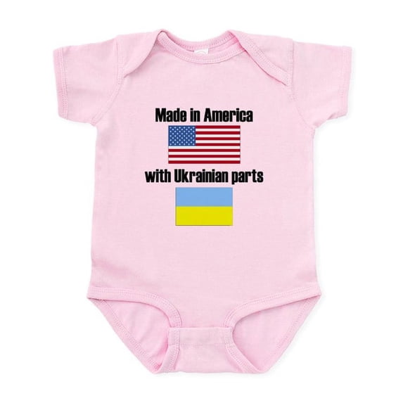 CafePress - Made In America With Ukrainian Parts Body Suit - Baby Light Bodysuit, Size Newborn - 24 Months