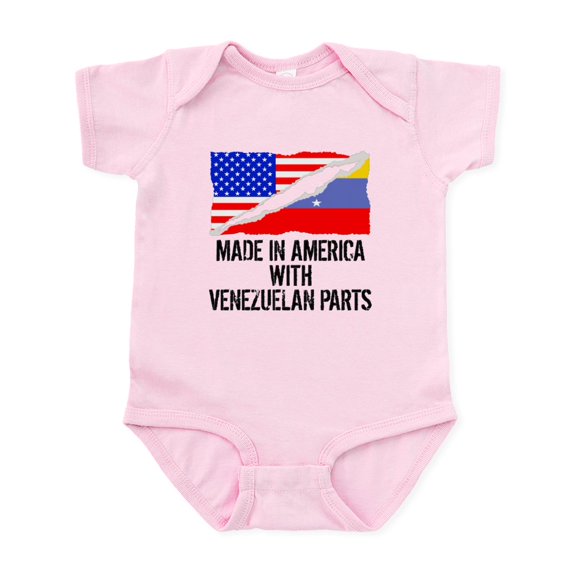CafePress - Made In America With Venezuelan Parts Body Suit - Baby Light Bodysuit, Size Newborn - 24 Months