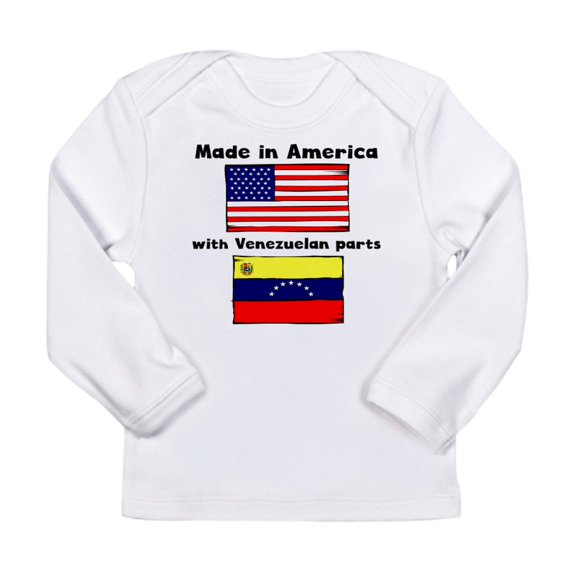 CafePress - Made In America With Venezuelan Parts Long Sleeve - Long Sleeve Infant T-Shirt