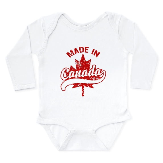 CafePress - Made In Canada Body Suit - Long Sleeve Cotton Baby Bodysuit