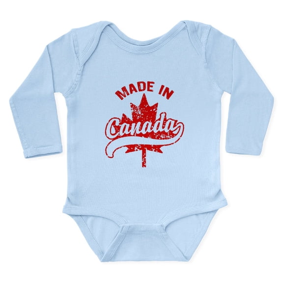 CafePress - Made In Canada Body Suit - Long Sleeve Cotton Baby Bodysuit
