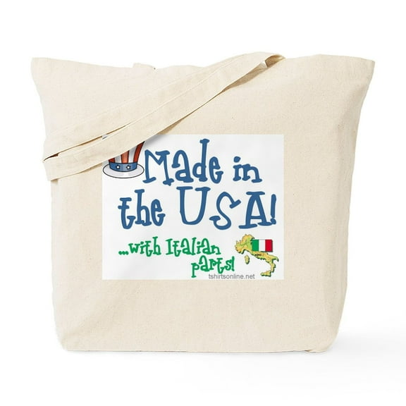 CafePress - Made In The USA With Italian Parts Tote Bag - Unisex Canvas Tote Bag, Beige, 1-Piece