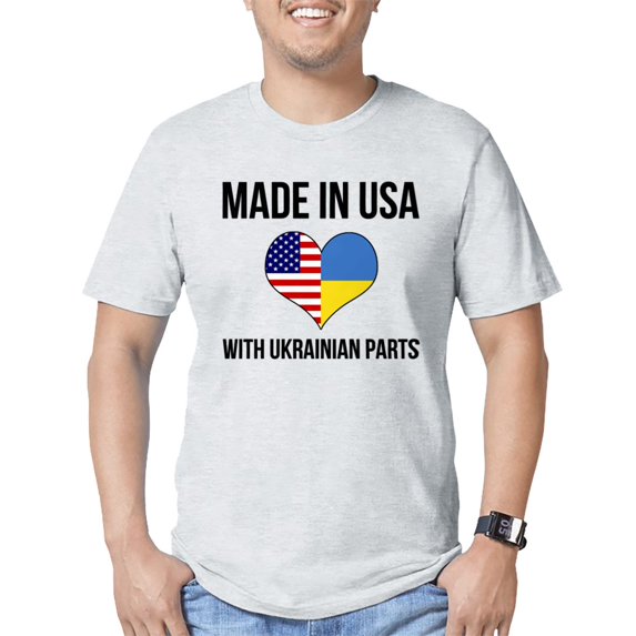 CafePress - Made In USA With Ukrainian Men's Classic T Shirt - Fitted T-Shirt, Vintage Fit Soft Cotton Tee