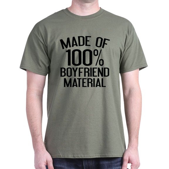 CafePress - Made Of 100% Boyfriend Material Dark T Shirt - Men's Classic Graphic Cotton T-Shirt