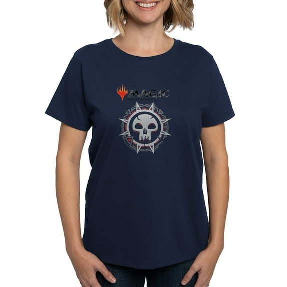 CafePress - Magic Black Mana Symbol T Shirt - Women's Traditional Fit Dark T-Shirt