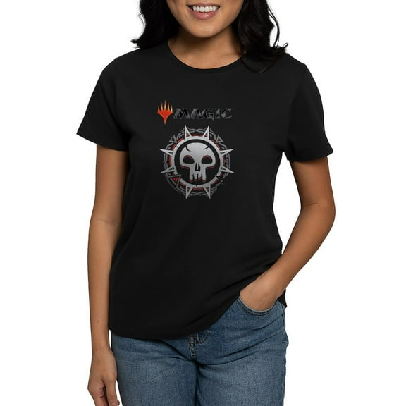 CafePress - Magic Black Mana Symbol T Shirt - Women's Traditional Fit Dark T-Shirt