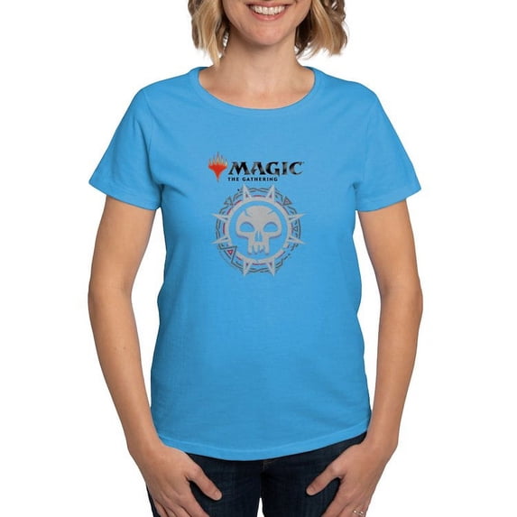 CafePress - Magic Black Mana Symbol T Shirt - Women's Traditional Fit Dark T-Shirt