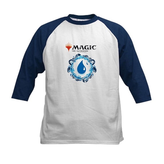 CafePress - Magic Blue Mana Symbol Baseball Jersey - Kids Cotton Baseball Jersey, 3/4 Sleeve Shirt