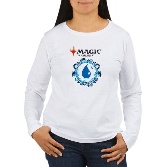 CafePress - Magic Blue Mana Symbol Long Sleeve T Shirt - Women's Long Sleeve Graphic Casual T-Shirt