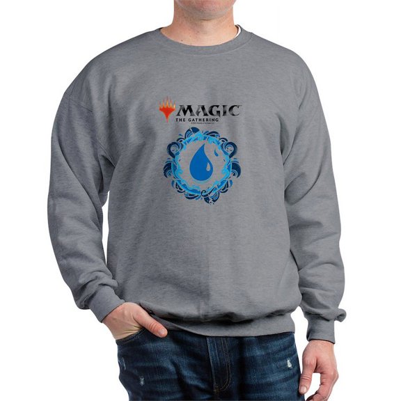 CafePress - Magic Blue Mana Symbol Sweatshirt - Crew Neck Sweatshirt