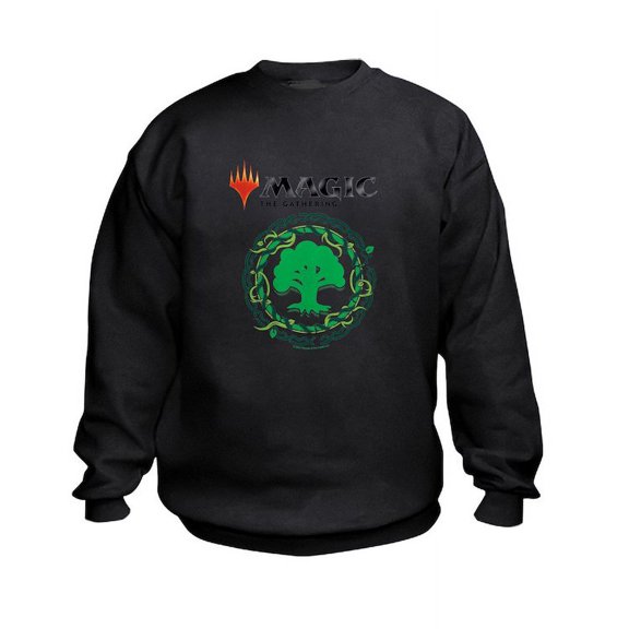 CafePress - Magic Green Mana Symbol Sweatshirt - Kids Sweatshirt, Youth Crew Neck Sweatshirt
