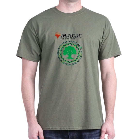 CafePress - Magic Green Mana Symbol T Shirt - Men's Classic Graphic Cotton T-Shirt