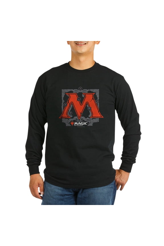 - Magic M Initial Long Sleeve T Shirt - Long Sleeve Dark T-Shirt
