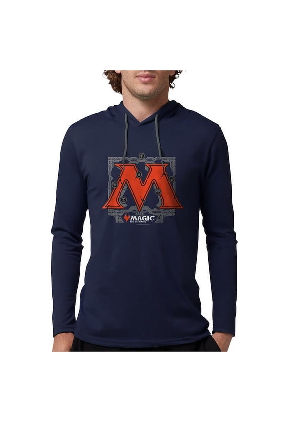- Magic M Initial Long Sleeve T Shirt - Mens Hooded Shirt