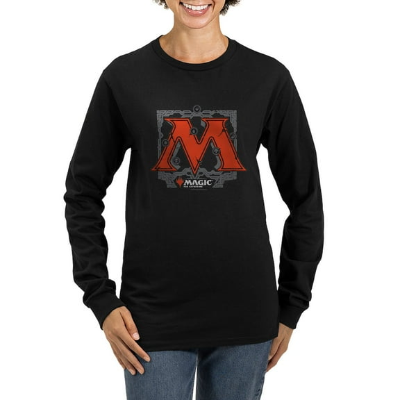 CafePress - Magic M Initial Long Sleeve T Shirt - Women's Long Sleeve Graphic Tee Casual Fit