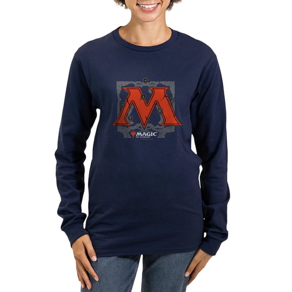 CafePress - Magic M Initial Long Sleeve T Shirt - Women's Long Sleeve Graphic Tee Casual Fit