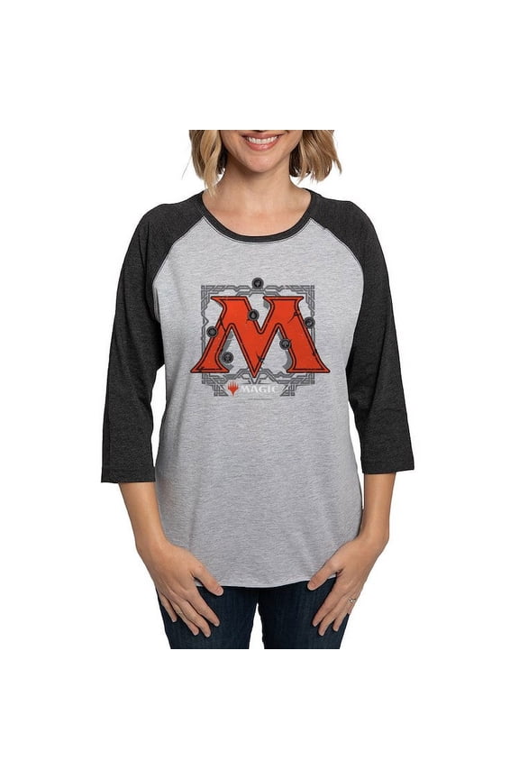 - Magic M Initial Long Sleeve T Shirt - Womens Baseball Tee