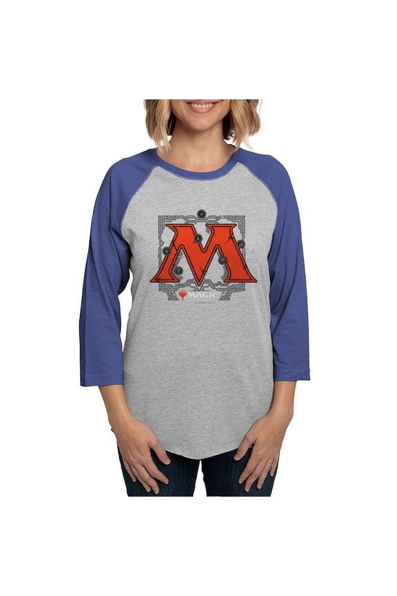 - Magic M Initial Long Sleeve T Shirt - Womens Baseball Tee