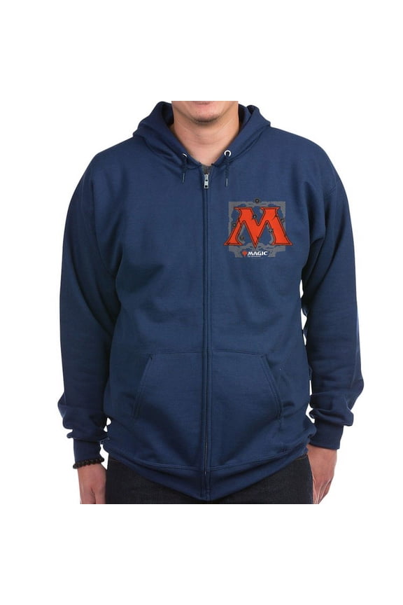 - Magic M Initial Sweatshirt - Zip Hoodie, Classic Hooded Sweatshirt with Metal Zipper