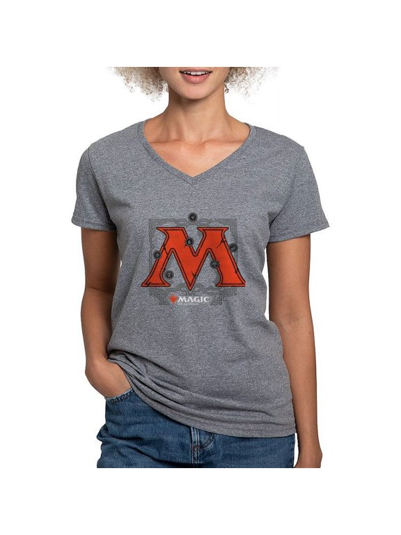 - Magic M Initial T Shirt - Women's V-Neck Dark T-Shirt
