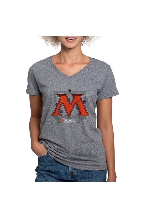 - Magic M Initial T Shirt - Women's V-Neck Dark T-Shirt