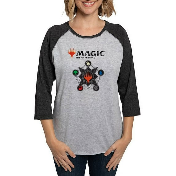 CafePress - Magic Mana Symbols Long Sleeve T Shirt - Womens Baseball Tee