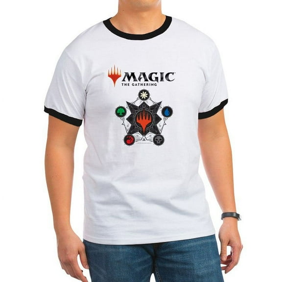 CafePress - Magic Mana Symbols T Shirt - 100% Cotton Ringed T-Shirt