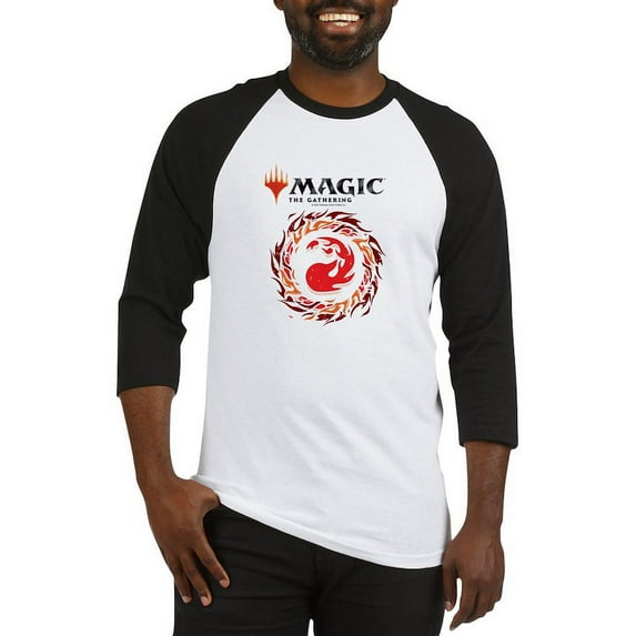 CafePress - Magic Red Mana Baseball Jersey - Cotton Baseball Jersey, 3/4 Raglan Sleeve Shirt