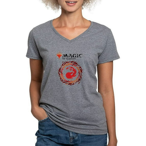 CafePress - Magic Red Mana T Shirt - Women's V-Neck Dark T-Shirt