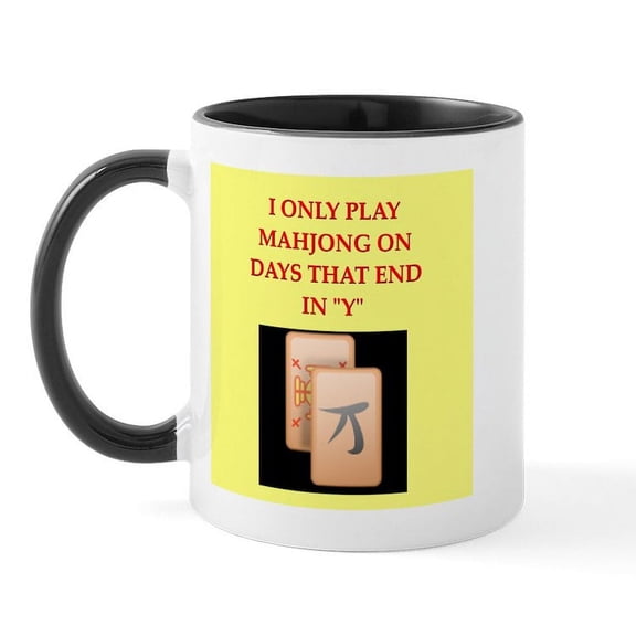 CafePress - Mahjong Design Mug - 11 oz Ceramic Mug - Novelty Coffee Tea Cup