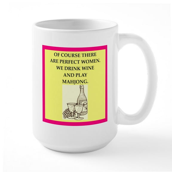 CafePress - Mahjong Mugs - 15 oz Ceramic Large White Novelty Mug