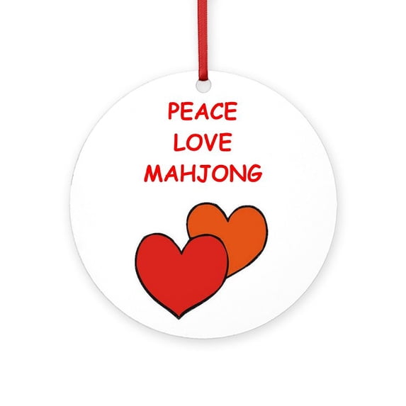 CafePress - Mahjong - Round Wood Ornament 4"