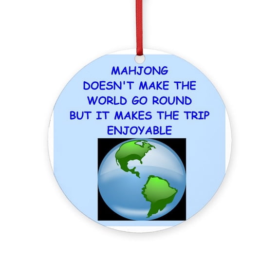 CafePress - Mahjong - Round Wood Ornament 4"