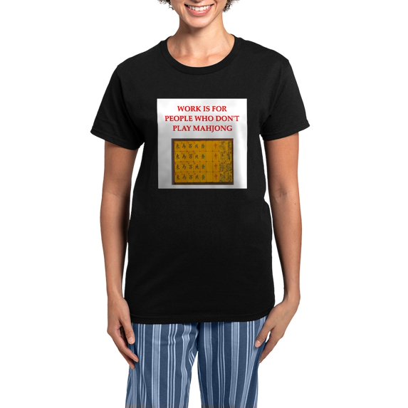 CafePress - Mahjong Women's Dark Pajamas - Women's Short Sleeve Print T-Shirt and Pants Dark Cotton Pajama Set