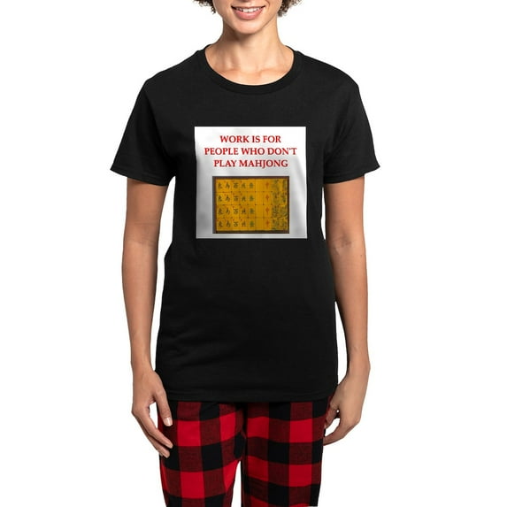 CafePress - Mahjong Women's Dark Pajamas - Women's Short Sleeve Print T-Shirt and Pants Dark Cotton Pajama Set