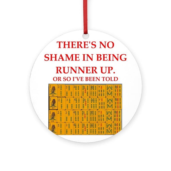 CafePress - Mahong Joke -  Round Wood Ornament 4"