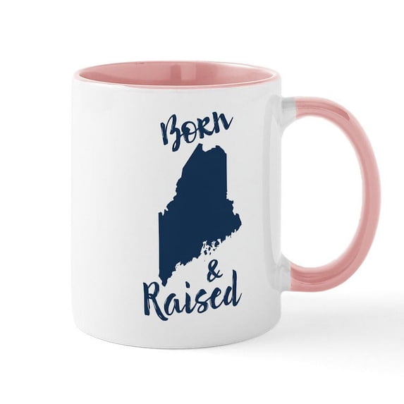 CafePress - Maine Born & Raised Mug - 11 oz Ceramic Mug - Novelty Coffee Tea Cup