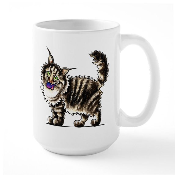 CafePress - Maine Coon Giant Mugs - 15 oz Ceramic Large White Novelty Mug