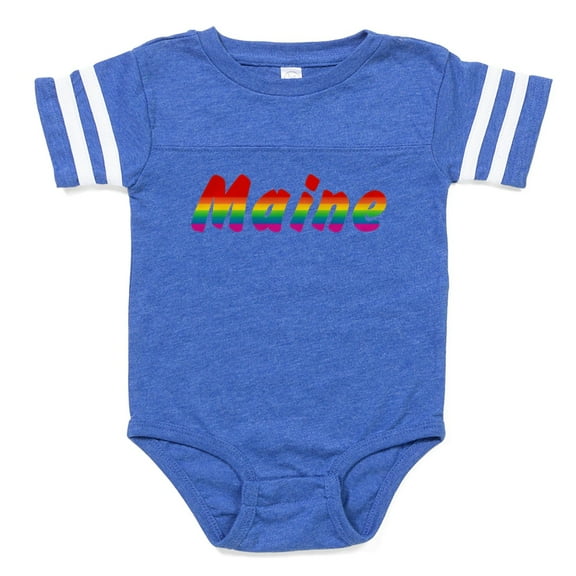 CafePress - Maine Rbw Txt - Cute Infant Baby Football Bodysuit